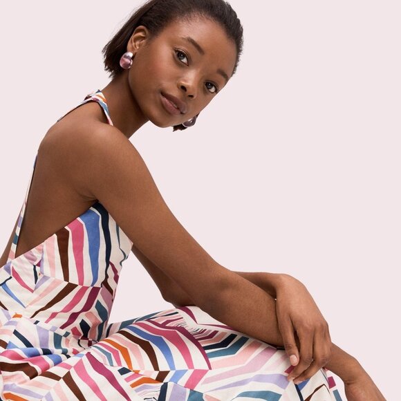 KATE SPADE geobrella print linen & silk sundress - Picture 3 of 6